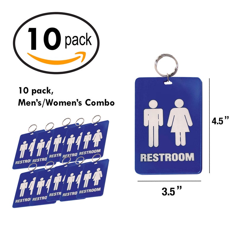Lucky Line - Unisex Restroom Pass Key Tag, Plastic with Split Key Ring Keychain Identifier for Restaurant, Office, Gas Station, 10 Per Pack (53200) - Image 4